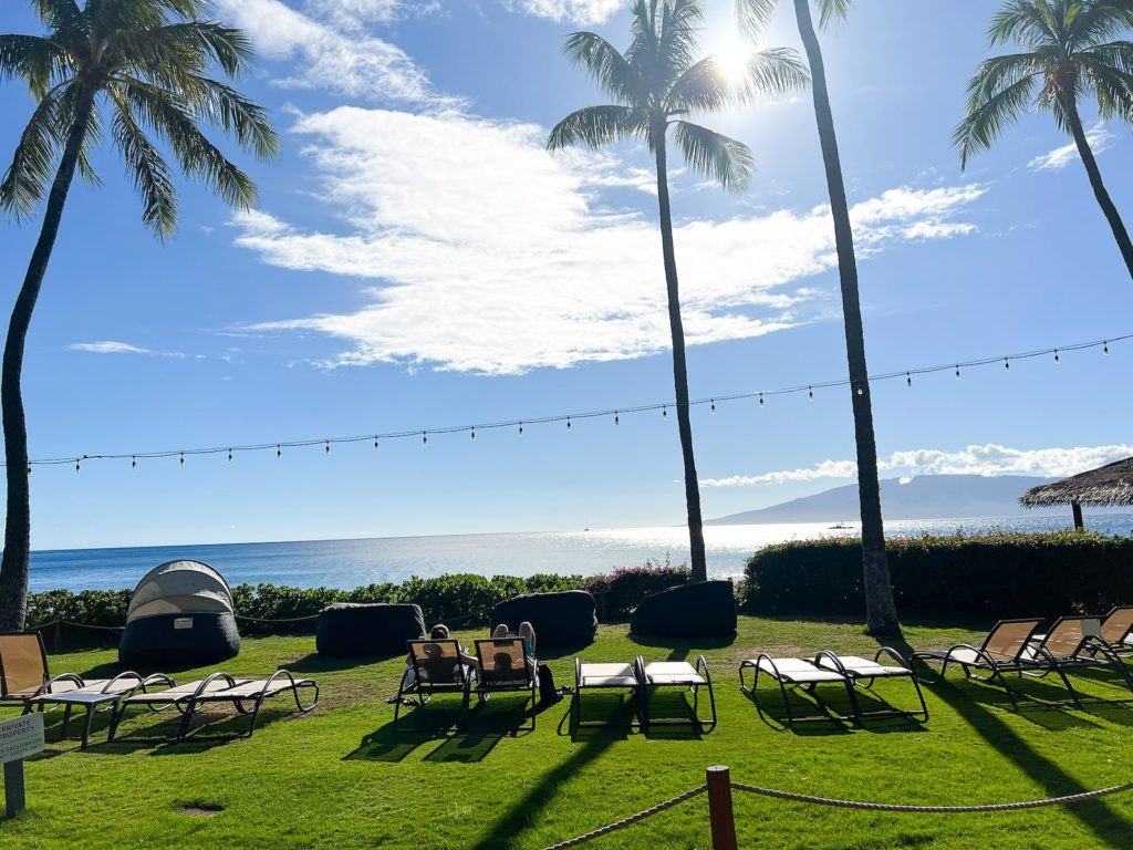 lounge chairs near our Kaanapali Beach Vacation Rentals
